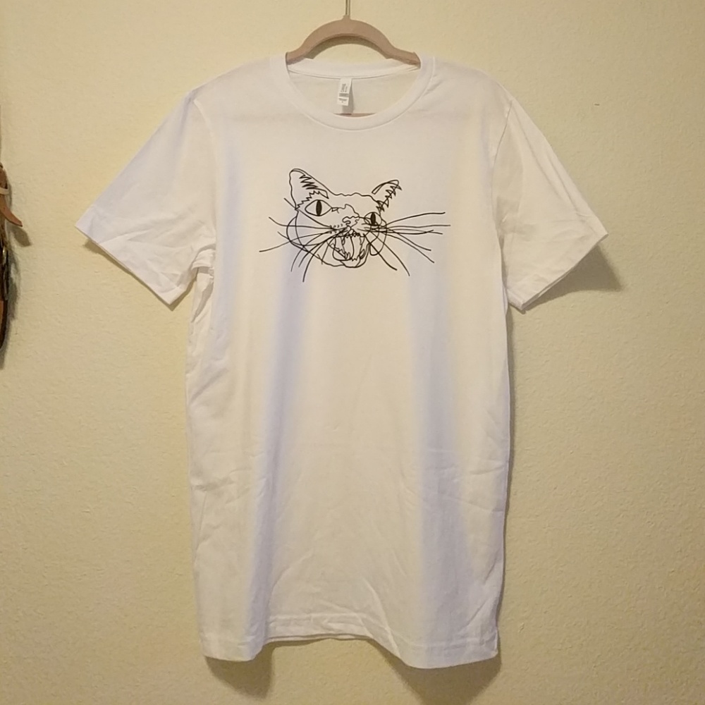 Angry Cat white Tee